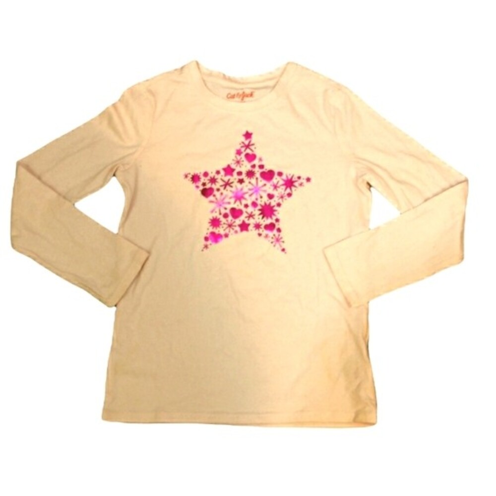 Cat & Jack Pink Long Sleeve Star Graphic Tshirt S 6/6x